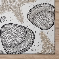 Addison Rugs Indoor/ Outdoor Surfside Starfish Shells Washable Rug New Fog - 9' x 12'