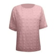 thumbnail image 5 of Summer Tops for Women 2024 Chiffon Work Blouses For Women Short Sleeve T Shirts Going Out Tops Elegant Trendy Casual Summer Clothes With Designs, 5 of 7
