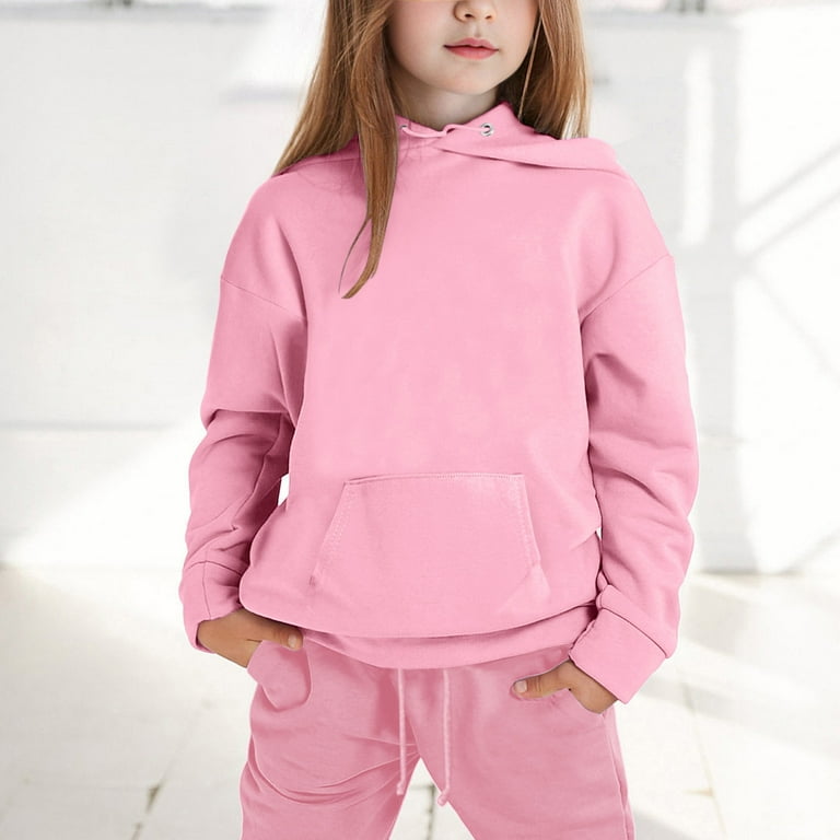 Tracksuit Child Toddler Boys Girls Long Sleeve Solid Warm Hoodie