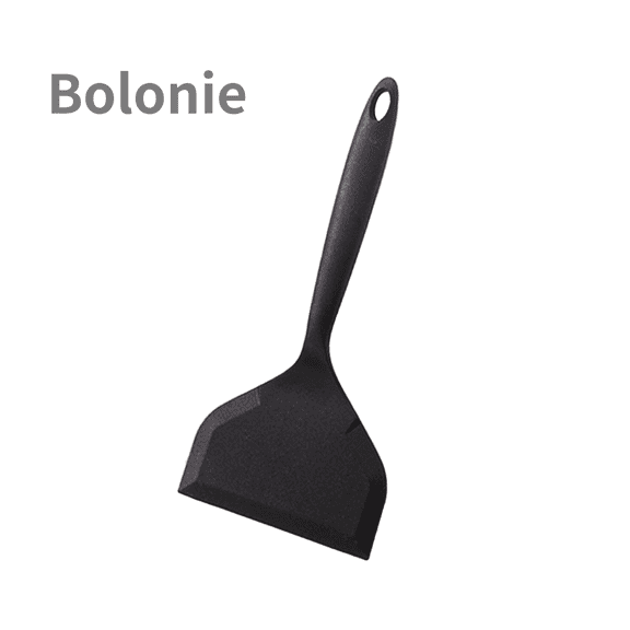 Wide Spatula, Bolonie Versatile Silicone Turner Spatula for Cooking, Heat-Resistant Wide Pancake Spatula, Efficient Egg & Omelette Turner, Black Spatula Set with Non-Stick, Bolonie