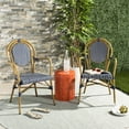 thumbnail image 2 of Safavieh Rosen Outdoor Patio Stacking Arm Chair, Set of 2 - Navy/White, 2 of 12