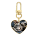 thumbnail image 1 of CAT Stripes Kitty animal relajarse adorable Llavero de metal en forma de corazón dorado, 1 of 3