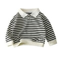 thumbnail image 3 of Oksale Toddlers Long Sleeve Golf Shirts Cute Striped Graphic Shirt Comfort Cotton Pullover Tops Kids Boys And Girls Casual Collared Blouses Loose Button Up Shirts, 3 of 6