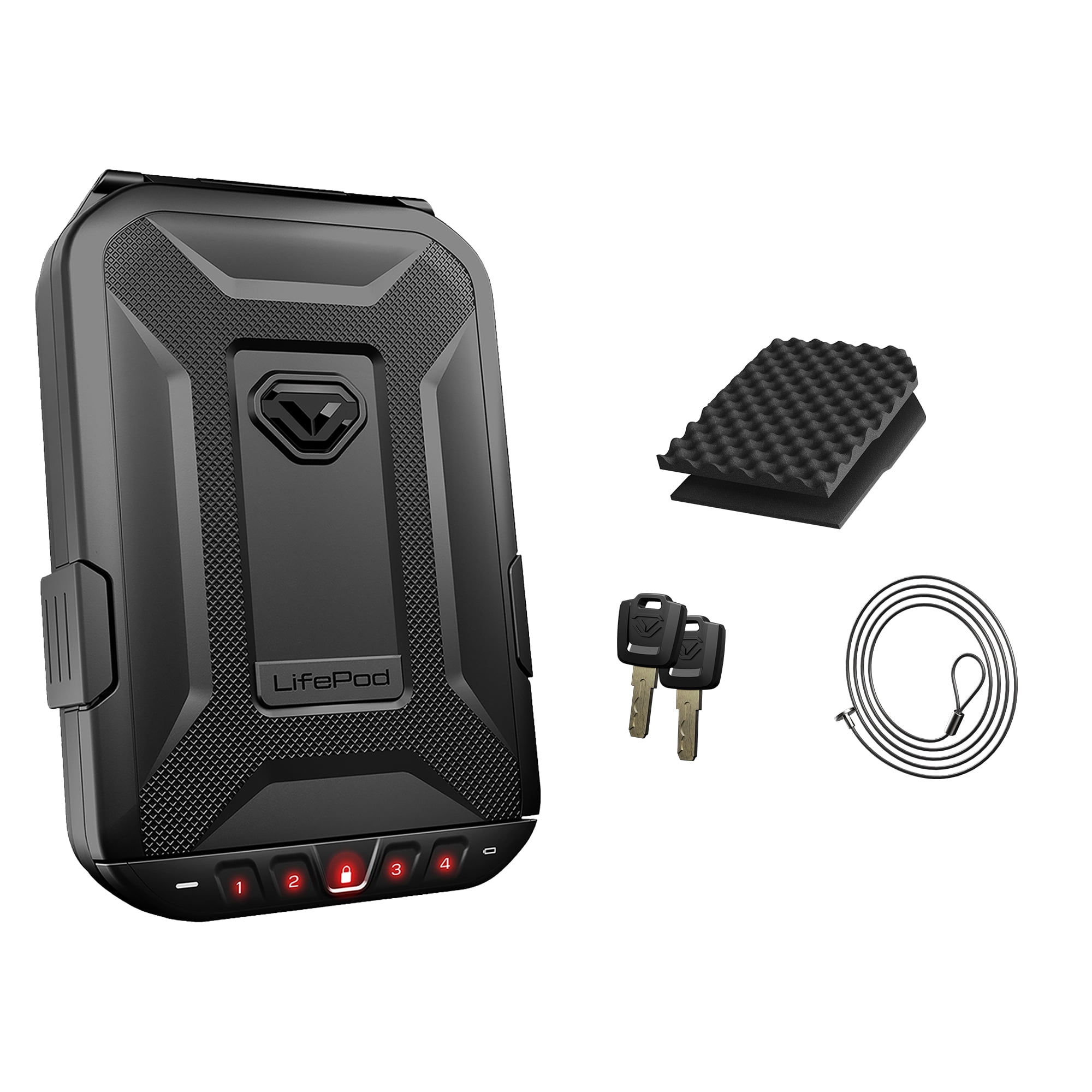 Vaultek® LifePod 10 Edition X Compact Lockable Weather Resistant Portable Case with Built-In Lock, Backlit Key-pad, Steel Security Cable, & TSA Compliant