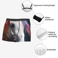 thumbnail image 3 of Balery Colorful Haired White Horse Calzoncillos bóxer para hombre, ropa interior de algodón suave y transpirable con cinturilla de nailon-Large, 3 of 5