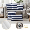 thumbnail image 3 of 2 Pack Outdoor Waterproof Throw Pillows, Navy Blue and White Stripes Decorative Rectangle Pillow Case Patio Pillows for Chair Couch Sofa 20x12in, 3 of 9