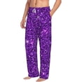 thumbnail image 2 of Xecao Purple Glitter Men's Straight Lounge Pajama Pants: The Ultimate in Comfortable Sleepwear, 2 of 9