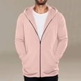 thumbnail image 6 of qafoshin Full-Zip Hoodies for Men Casual Trendy Solid Color Long Sleeve Loose Fit Fall Sweatshirt Jackets with Pockets, 6 of 7