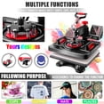 thumbnail image 6 of Adnoom 5 in 1 Heat Press Machine 15"x12" with LCD Control Panel, Full 360°Swing Away Heat Press Machine with Multi-Spring Pressure Knob, Sublimation Vinyl Digital Heat Press for Tshirt,Cap,Mug, 6 of 9