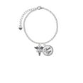 thumbnail image 2 of Delight Jewelry Silvertone Caduceus - CNS - Domed Thank You Charm Bracelet, 6"+2", 2 of 5