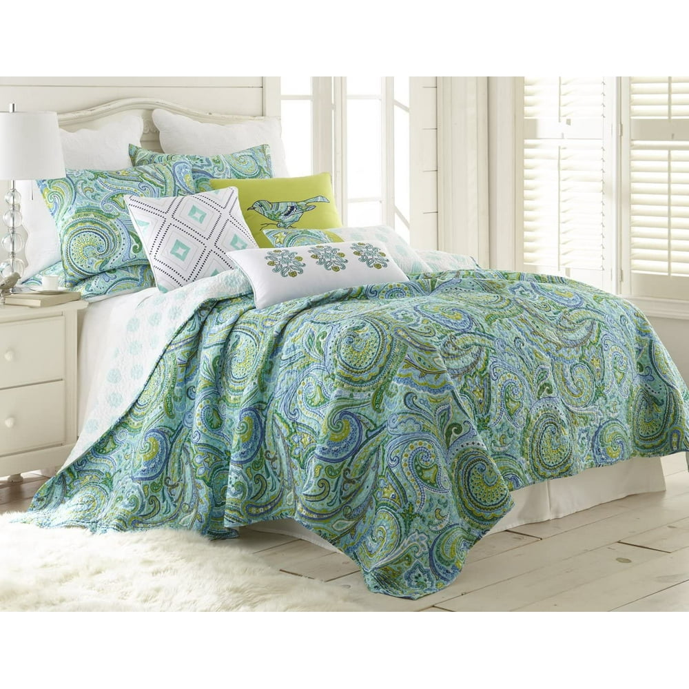 Levtex Home Spruce Teal Quilt Set King Quilt + Two King Pillow Shams