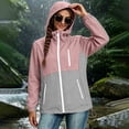 thumbnail image 2 of Lightweight Rain Jacket For Women Solid Color Thin Jacket Long-sleeved Hooded Sunscreen And Waterproof Outdoor Hiking Sports Drawstring Windbreaker Rain Jackets with Pockets, 2 of 9
