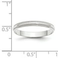 thumbnail image 7 of 10K White Gold 3mm Light Weight Milgrain Half Round Band Ring Size 11, 7 of 7