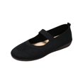 thumbnail image 2 of Womens Breathable Ventilated Knit Mesh Mary Jane Shoes, Elastic Single Strap Slip On Flats, Shock Absorbing Lightweight Daily Walking Footwear, 2 of 7