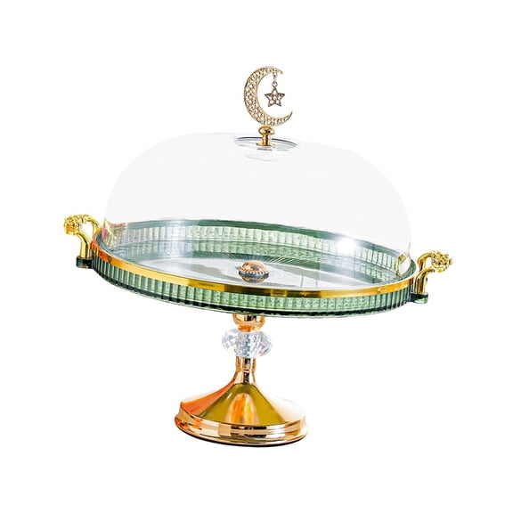 QSTDGVPW Cake Stand with Lid Cake Display Stand Reusable Multifunctional Dustproof Pastry Green