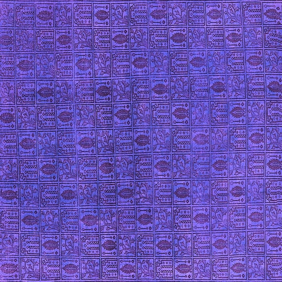 Ahgly Company Indoor Square Oriental Purple Industrial Area Rugs, 3' Square