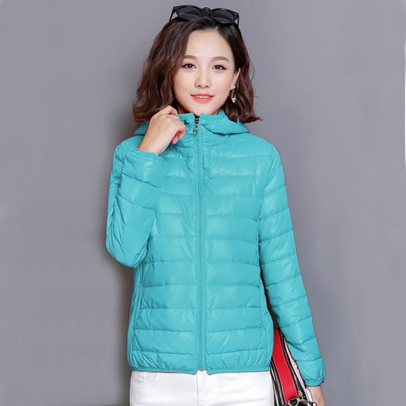 Aboser Women Puffer Jacket with Hood Winter Full Zip Cropped Coat Lightweight Dolman Down Jackets Slim Fit Quilted Coats with Pocket