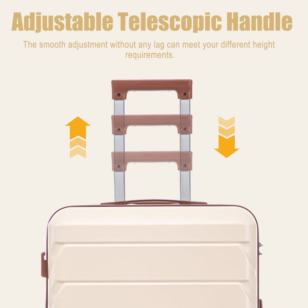 28 Inch ABS Hard Shell Large Travel Checked Luggage - Scratch Resistant Surface Four Multi-Directional Wheels,  With Combination Lock and Side Hooks .(Silver)