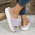 thumbnail image 5 of Wowcloth Women's Plush House Slippers - Non-Slip Platform Indoor Slides with Fleece Lining for Warmth and Comfort, 5 of 9