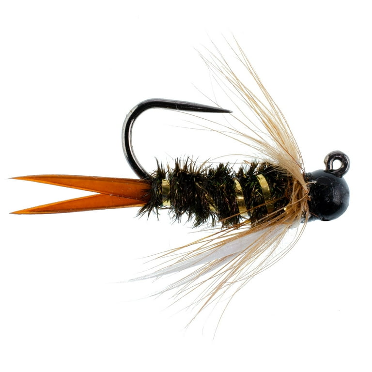 The Fly Fishing Place Tactical Czech Nymph Fly Fishing Flies Collection - One Dozen Tungsten Bead Euro Nymphing Fly Assortment - 2 Each of 6