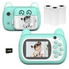 A7 Kids Camera 1080P Digital Instant Camera Photo Printer with 24Mp Dual Cameras 2.4 inch Display Screen 3 Rolls of Print Paper 32G TF Card for Children
