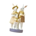 thumbnail image 4 of Estatua de familia de conejos Colamx decorativa de resina impermeable hecha a mano 12 cm x 9 cm x 24 cm, 4 of 8