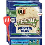 Ol Xtreme Wellness Protein Plus Soft Taco Tortillas - 6ct - 3 Packs - 3g Net Carbs - GLP-1 Diet Friendly - Keto Tortilla Wraps - with ValorServe Mini Kitchen Utensil
