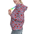 thumbnail image 2 of Lsque Strawberries Pattern Casual Women's Hoodie,Hooded Sweatshirt with Kangaroo Pocket,Pullover Hoodie with Eye-catching Drawstrings-Large, 2 of 7