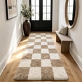 thumbnail image 6 of Shag Runner Rug for Bedroom Living Room 3x7 Upgrade Non-Slip Fluffy Soft Bedside Rugs,Beige and White Shaggy Carpet for Kids Girls Boys Dorm Nursery Home Decor Aesthetic, 6 of 16