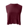 thumbnail image 6 of Stichou Women's Workout Crop Tops Y2K Oversized Cap Sleeve Flowy Tee Loose Fit Boxy Basic Yoga 2026 Summer Active Gym Shirts Deep Red 2XL, 6 of 7