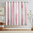 thumbnail image 2 of Pink And White Curtains For Bedroom, Watercolor Ombre Stripe Drapes 2 Panels Set, Blush Girls Blackout Curtains For Living Room Home Decor, Patterned Grommet Drapes 52"W x 63"L, 2 of 6