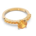 thumbnail image 3 of Diamond-Capitals 2.25 Carat Round Cut Citrine Gemstone Fancy Engagement Ring for Girls 14K Yellow Gold Size 6, 3 of 7