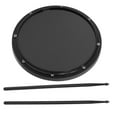 thumbnail image 4 of Almohadilla de tambor de 12 pulgadas para entrenamiento de percusión, estera antideslizante de fibra de carbono absorbente de golpes con baquetas (negro), 4 of 12