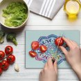 thumbnail image 4 of Chakra Cutting Board, Oriental Mandala Design Double Exposure Effect of Soft Colors Colorful Oriental, Decorative Tempered Glass Cutting and Serving Board, in 3 Sizes, by Ambesonne, 4 of 5