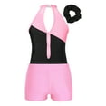 thumbnail image 3 of Haitryli Kids Girls Sleeveless Gymnastic Leotard Ballet Dance Unitard Biketard Bodysuit with Shorts Scrunchies Set Pink 6, 3 of 7