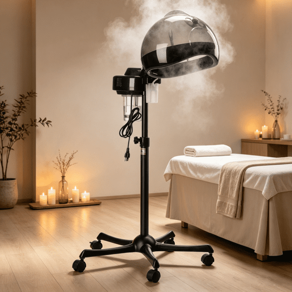 Professional Hair Steamer for Deep Conditioning, 11.81" Hooded Ionic Standing Hair Steamer with 2 Modes, Height-Adjustable with Timer, 5 Wheels (2 Lockable), for Salon, Home & Spa Use