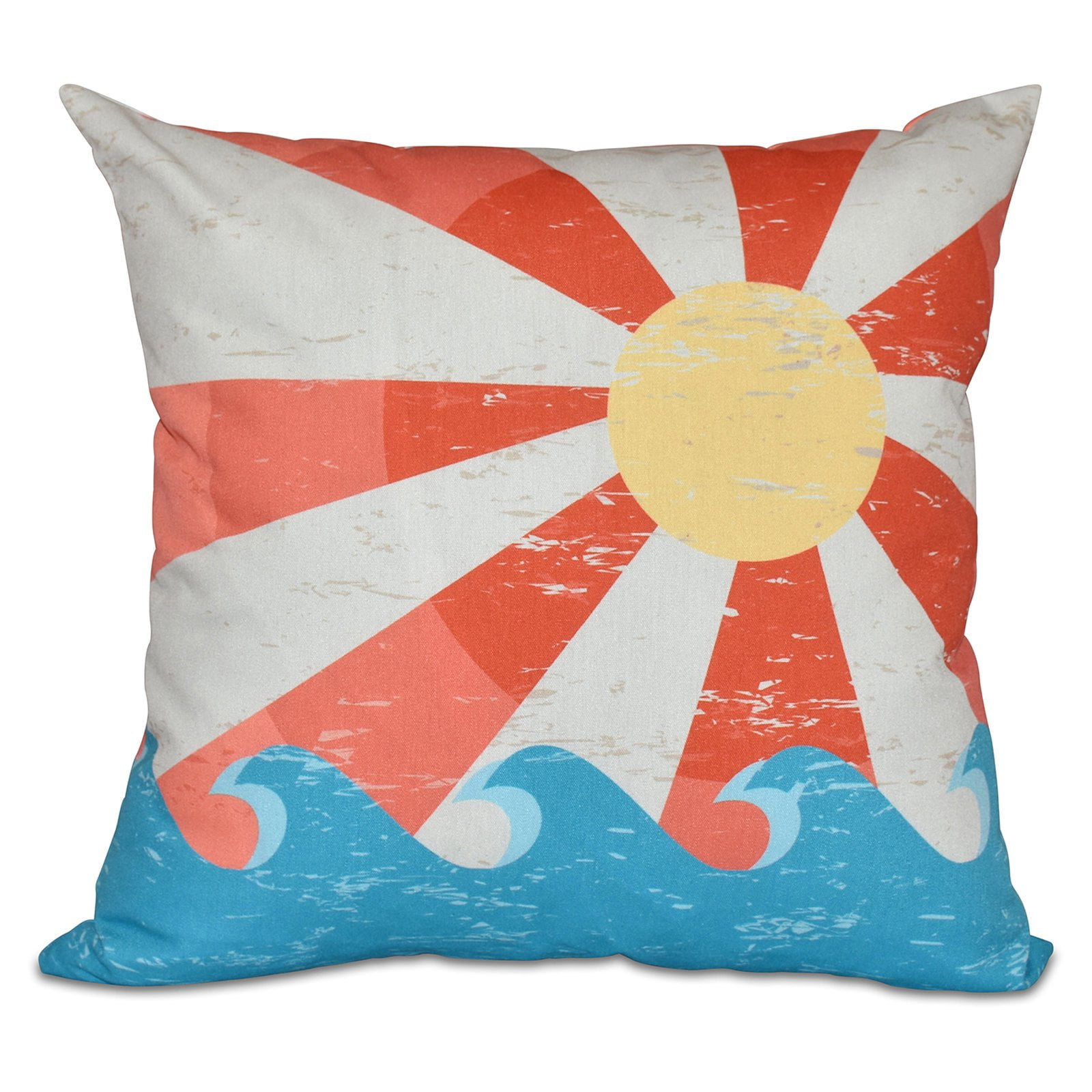 Simply Daisy 16" x 16" Sunbeams Geometric Print Pillow, Blue