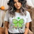 thumbnail image 2 of Lucky Teacher Clover Shirt – Leopard Shamrock Graphic T-Shirt , Ash, Size 2XL, 2 of 6