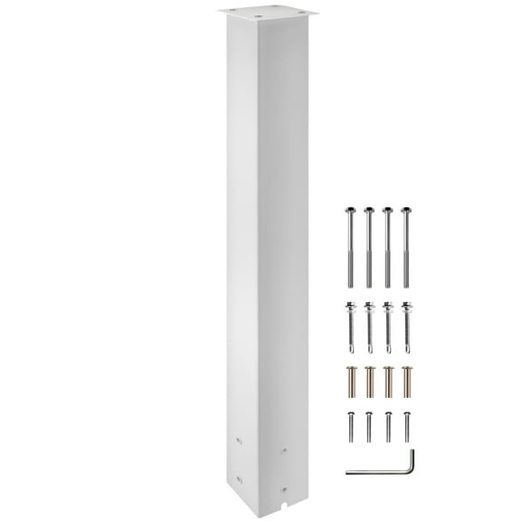 VEVOR Mailbox Post, 43" High Mailbox Stand, White Powder-Coated Mail Box Post Kit, Q235 Steel Post Stand Surface Mount Post for Sidewalk and Street Curbside, Universal Mail Post for Outdoor Mailbox