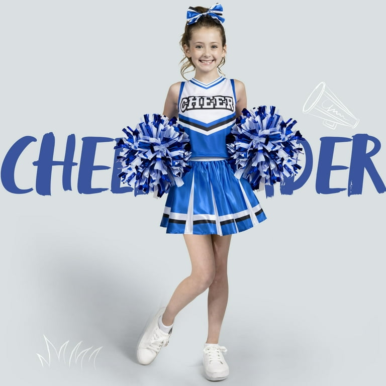 Cheerleader Costume Blue Black And White Cheer Uniform Kids Dallas