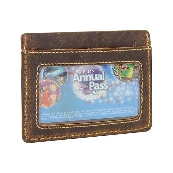 Vagarant Traveler Full Grain Leather 2-Tier Level Card ID Holder B192VD