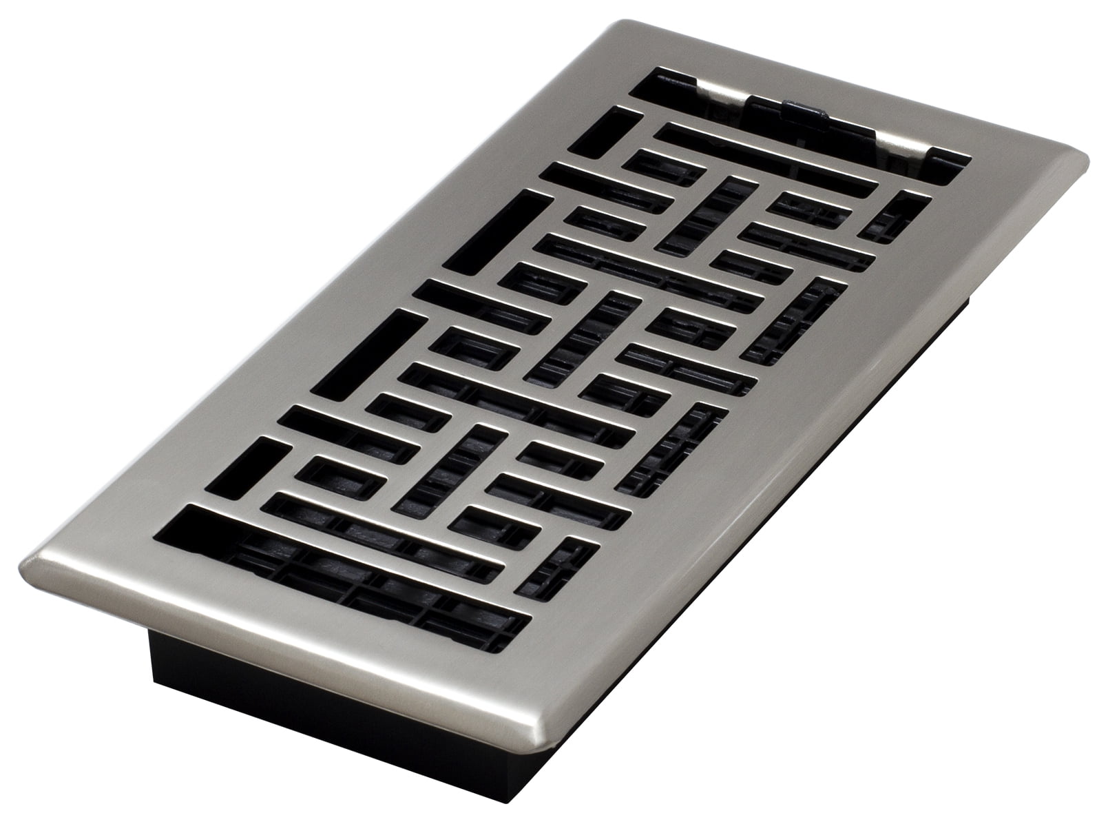 4 x 14" Steel Floor Register Brushed Nickel Everything Doors 4 x 14" Steel Floor Register Brushed Nickel Everything Doors