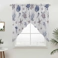 thumbnail image 5 of Vintage Coastal Kitchen Window Curtains, Swag Curtains Valance for Bedroom Living Room Bathroom, Nautical Summer Beach Sea Turtle Starfish Rod Pocket Window Curtain Block Drapes 2 Panels 36"x63", 5 of 9