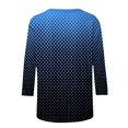 thumbnail image 5 of ICHUANYI Clearance Women's Fashion Printed Loose T-shirt 3/4 Sleeves Blouse Round Neck Casual Tops(Blue, L) ICHUANYI WER2023080814532, 5 of 5