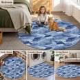 thumbnail image 5 of Blue Fish Coastal Round Area Rug 4Ft Washable Circle Rugs for Bedroom Dining Room, Watercolor Beach Ocean Nautical Non-Slip Carpet Floor Mats Indoor Outdoor Carpet Runner Aesthetic Home Decor, 5 of 8