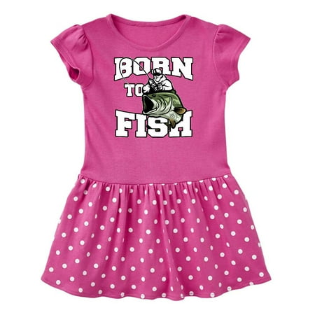 

Inktastic Born to Fish Gift Baby Girl Dress
