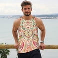 thumbnail image 6 of Pofeuu Indian Paisley 1 Print Men's Workout Tank Tops Sleeveless Muscle Gym Shirt Quick Dry-3X-Large, 6 of 7