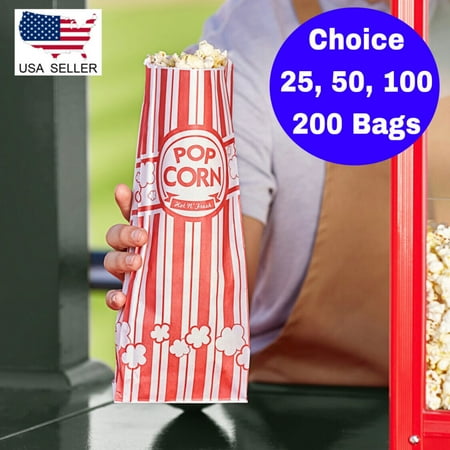 

2 oz Popcorn Bags Red & White Striped Leak Proof Popcorn Bags Party Supply