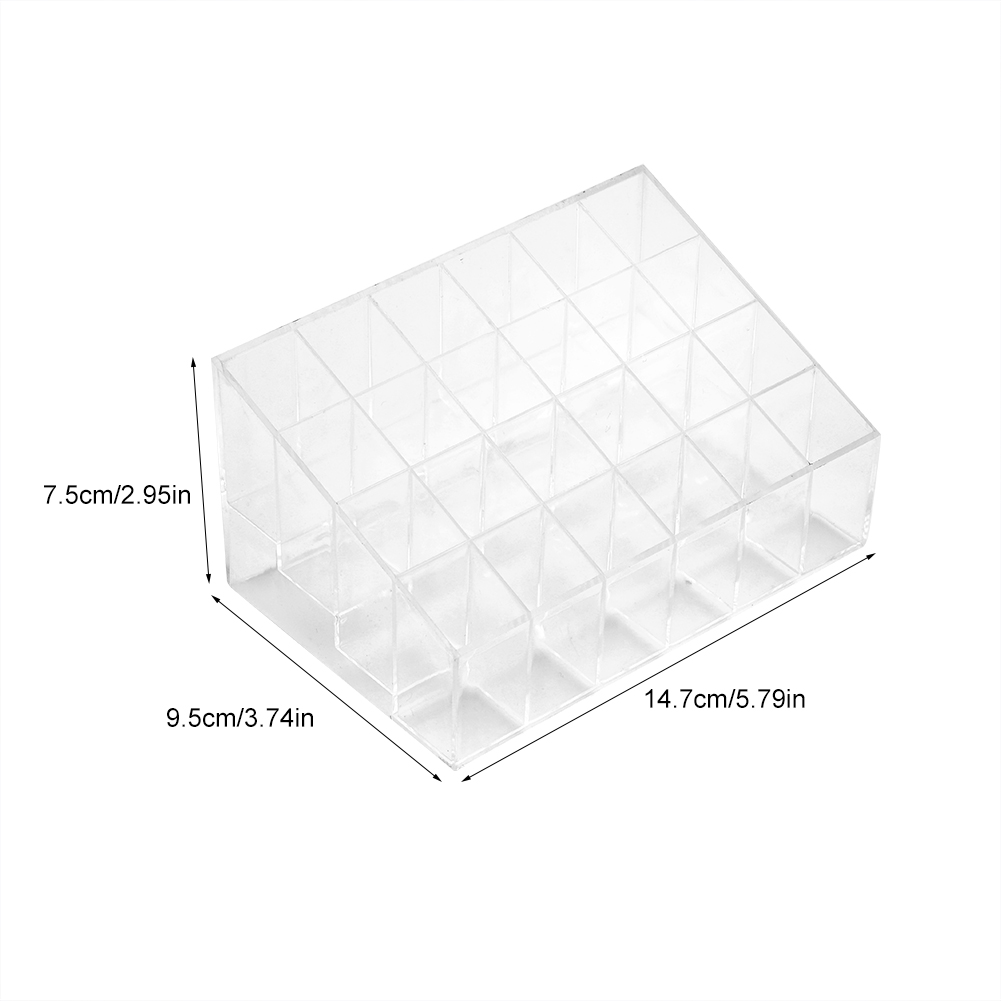 Cergrey Lipstick Holder,Transparent 24 Grids Lipstick Holder Organizer