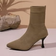 thumbnail image 5 of Wowcloth Women's Fashion Casual Sock Booties – Solid Color Stretch Knit Stiletto Heel Ankle Boots for Fall/Winter Stylish Everyday Wear, 5 of 9